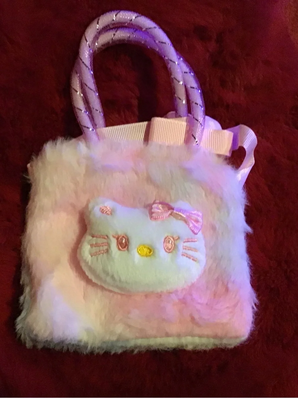 Plush Pink Pastel Kitty Handbag for Kids